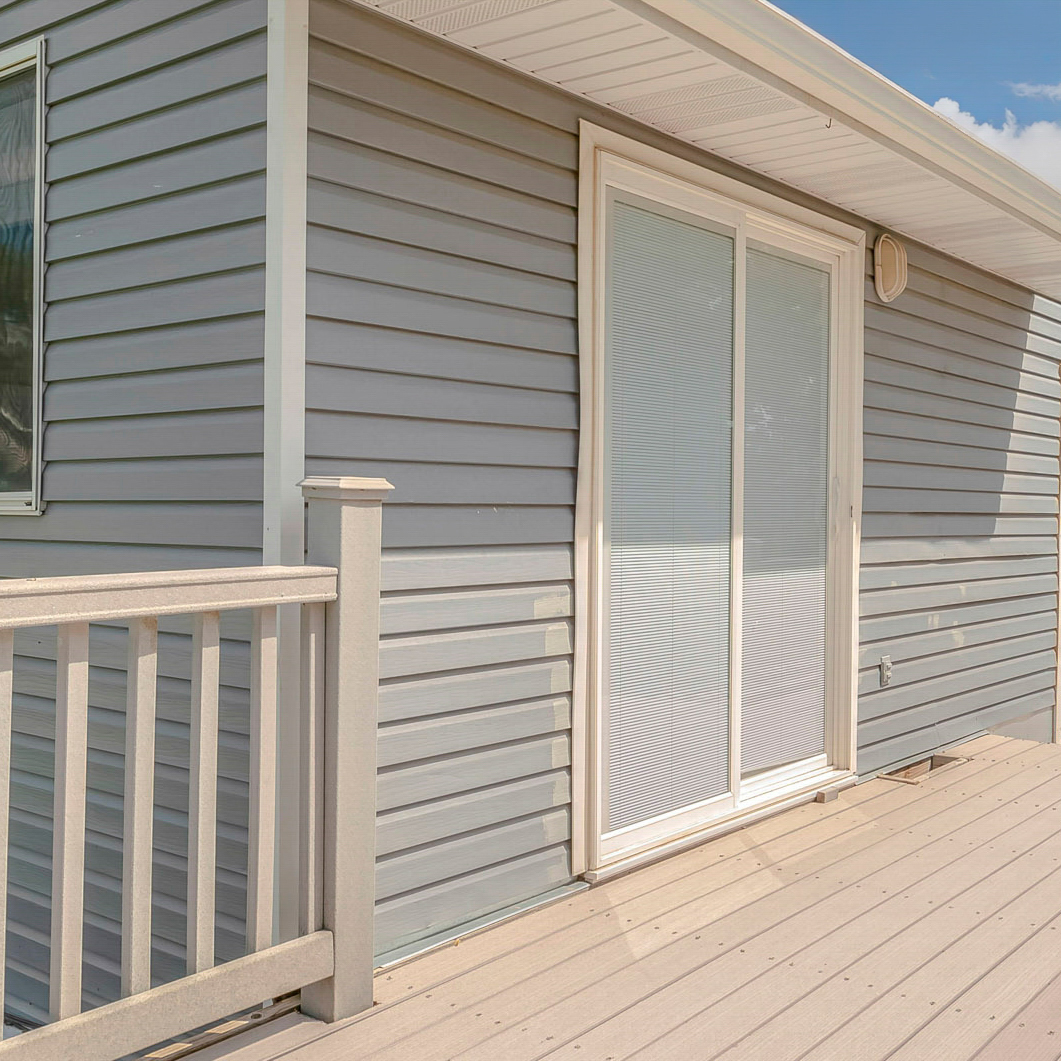 new porch and steps on a manufactured home in Polk County